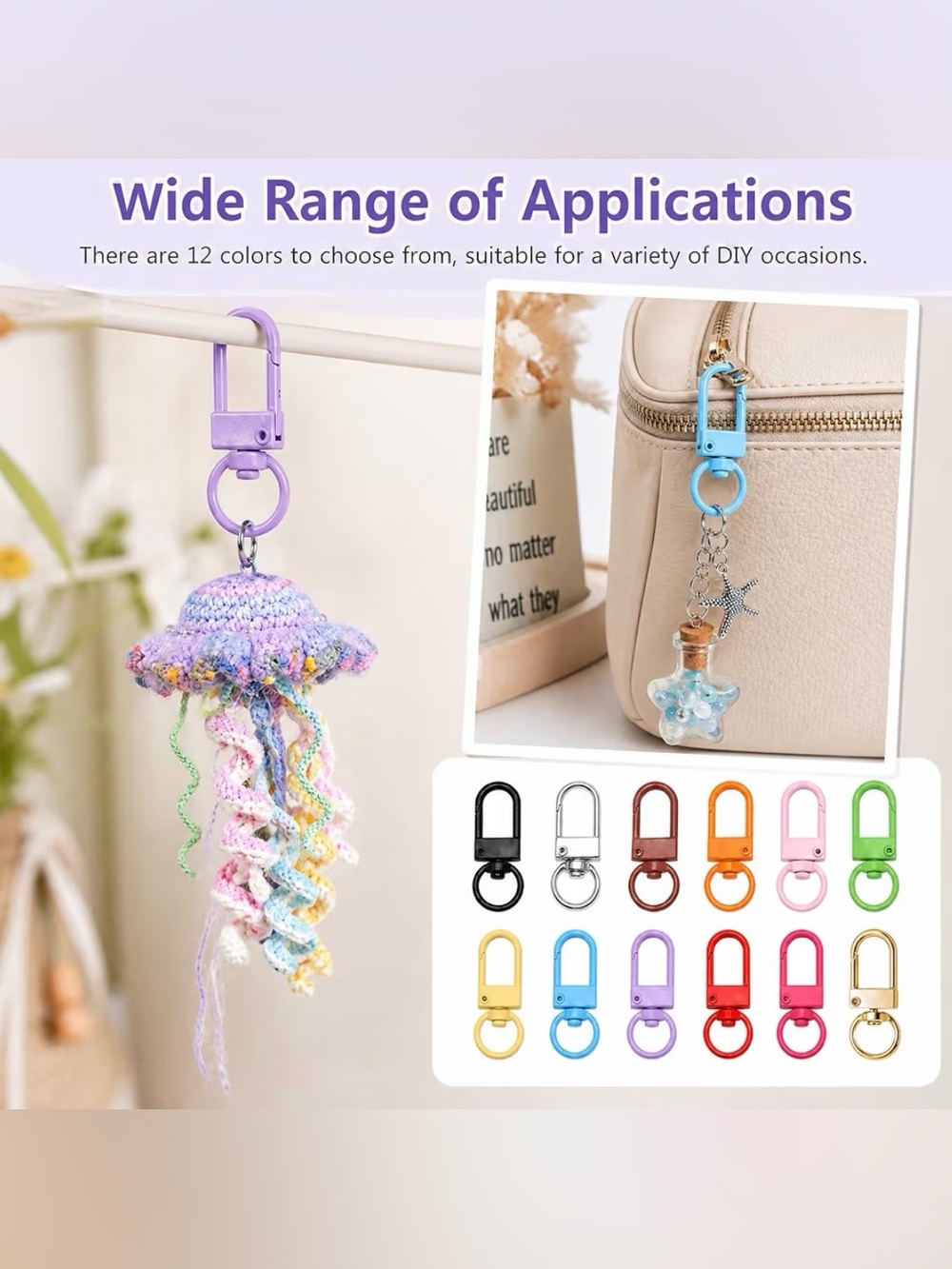 Keychain Clip 60pcs Keyring Clip - Picture 3 of 4